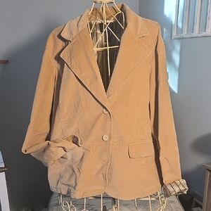 Revolution Women's Beige Corduroy Blazer